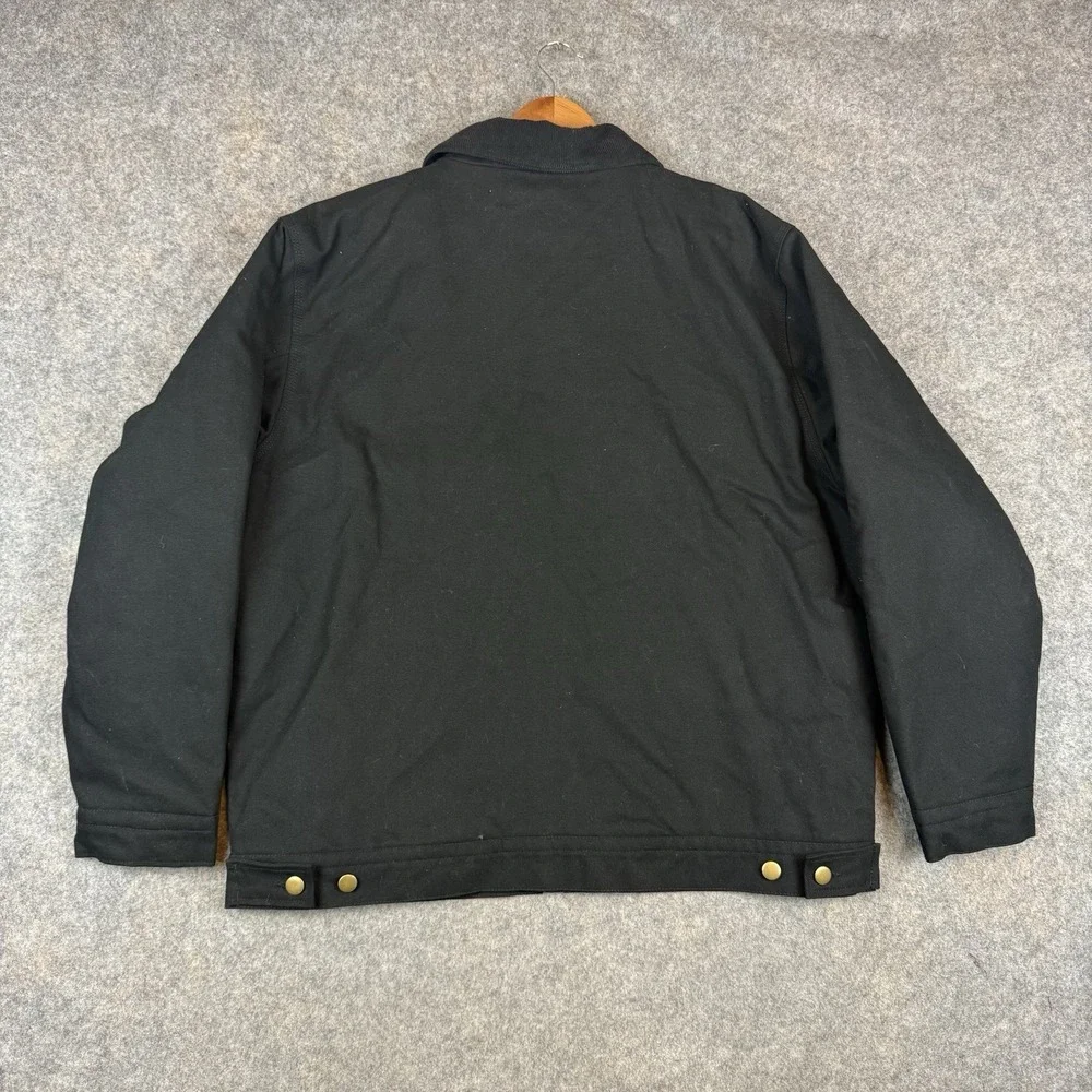 Burks Bay NRA Jacket Mens XL Black Canvas Plaid Lined Corduroy Collar Detroit
